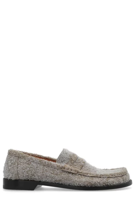 Loewe Campo Round Asymmetrical Toe Loafers