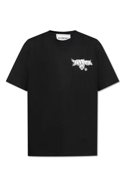 Iceberg Splash And Bear Logo Print T-Shirt