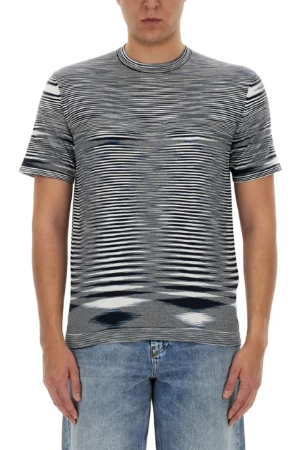 Missoni Stripe-Printed Short-Sleeved Crewneck T-Shirt