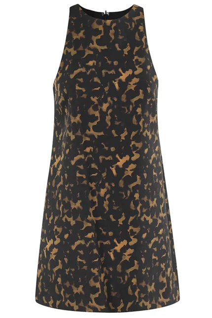 Theory Tortoiseshell Printed Sleeveless Mini Shift Dress
