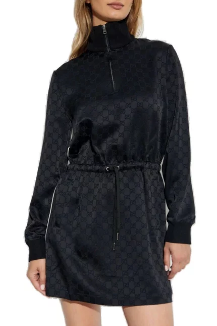 Gucci Monogrammed Drawstring Dress