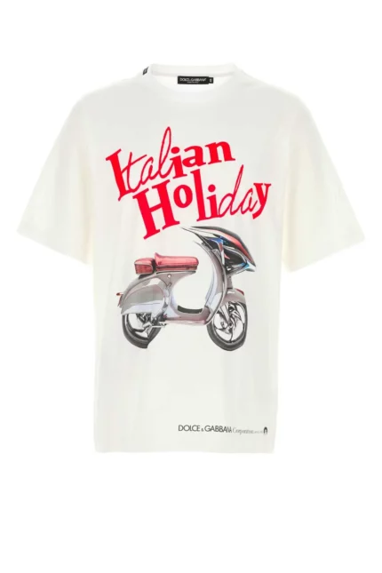 Dolce & Gabbana Vespa Printed Crewneck Jersey T-Shirt