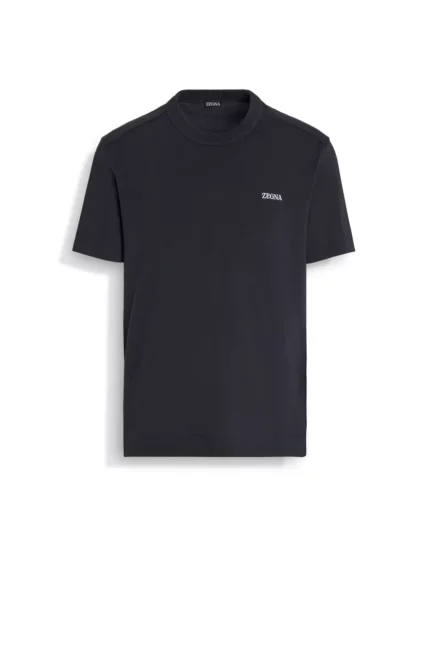 Zegna Logo Embroidered Crewneck T-Shirt