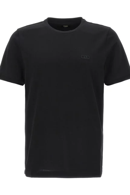 Fendi O’Lock Embroidered Crewneck T-Shirt