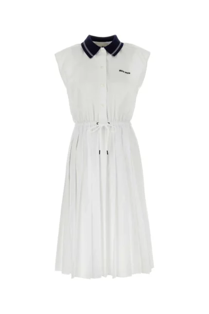 Miu Miu Sleeveless Drawstring Dress