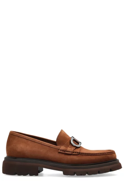 Ferragamo Gancini Ornament Moccasin Shoes