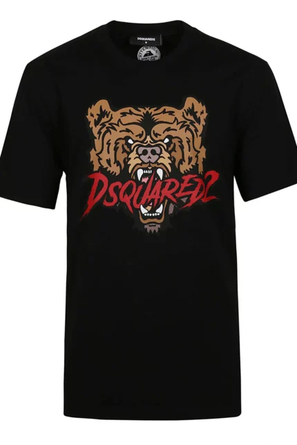Dsquared2 Bear Logo Printed Crewneck T-Shirt
