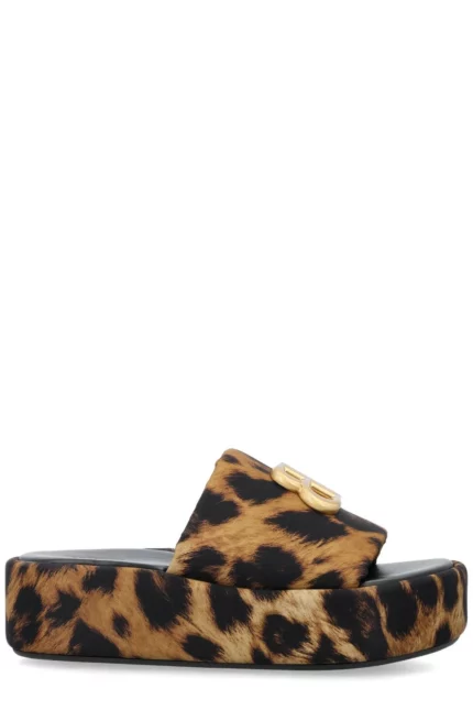 Balenciaga Rise Leopard Print Slides