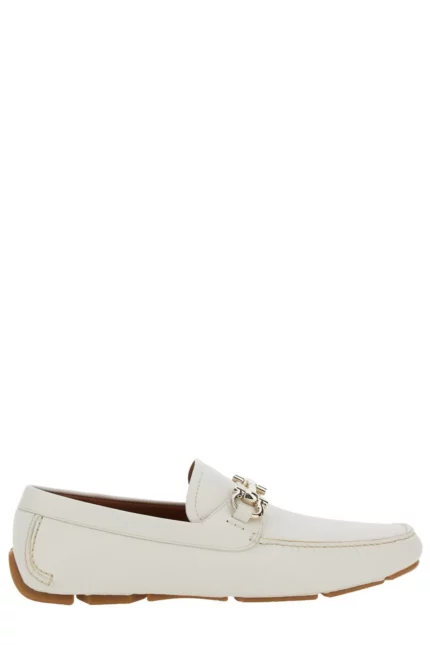 Ferragamo Gancini Plaque Slip-On Loafers