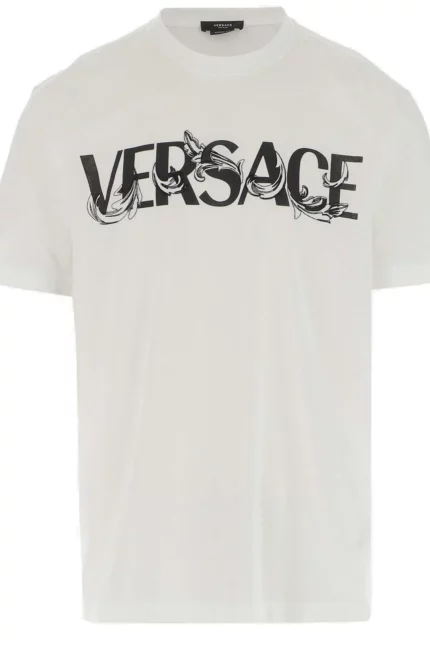 Versace Logo Printed Crewneck T-Shirt