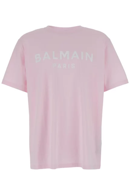 Balmain Logo Printed Round Neck T-Shirt