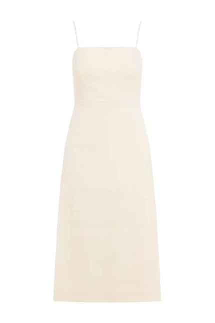 Theory Square-Neck Sleeveless A-Line Midi Dress