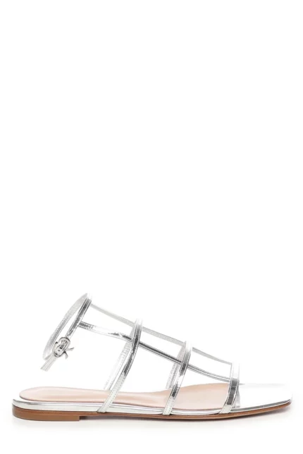 Gianvito Rossi Square Open Toe Flat Sandals