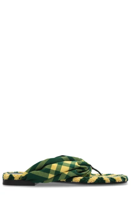 Burberry Checked Thong-Strap Pool Flat Slides
