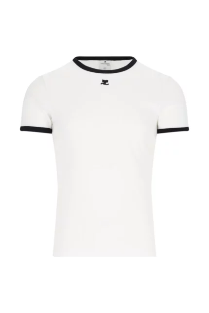 Courrèges Contrast Crewneck Straight Hem T-Shirt