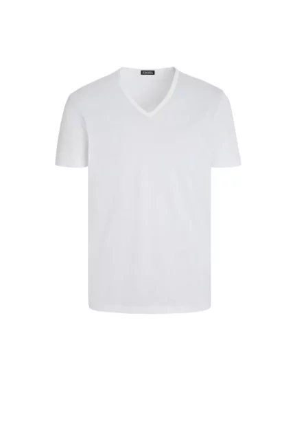 Zegna V-Neck Short Sleeved T-Shirt