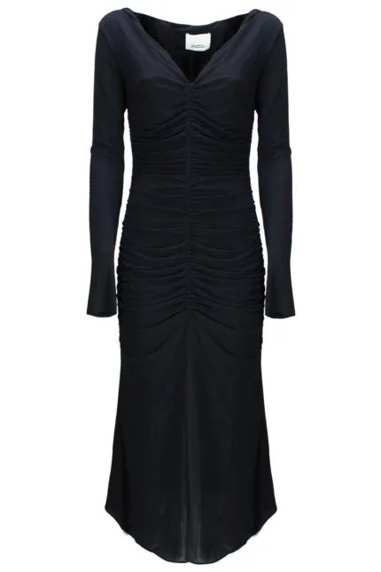 Isabel Marant Laly Ruched Detailed Semi Sheer Dress