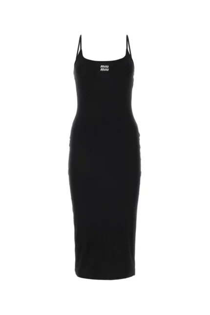 Miu Miu Logo-Detailed Sleeveless Dress