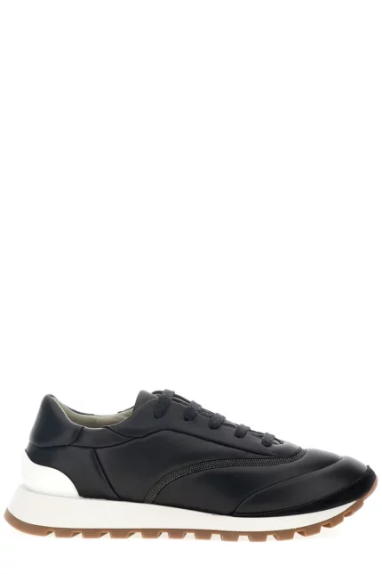Brunello Cucinelli Monili-Chain Lace-Up Sneakers