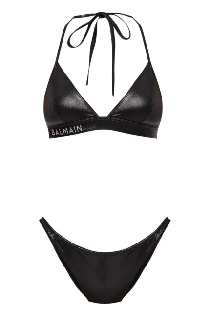 Balmain Logo Embroidered Two Piece Bikini