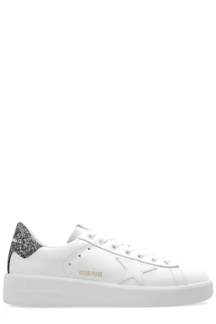Golden Goose Deluxe Brand Purestar Glittered Lace-Up Sneakers
