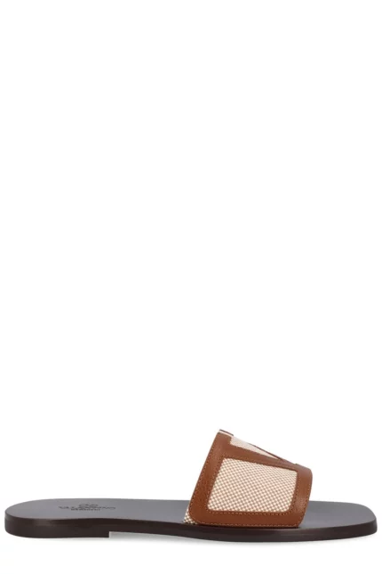 Valentino Logo Patch Slip-On Sandals