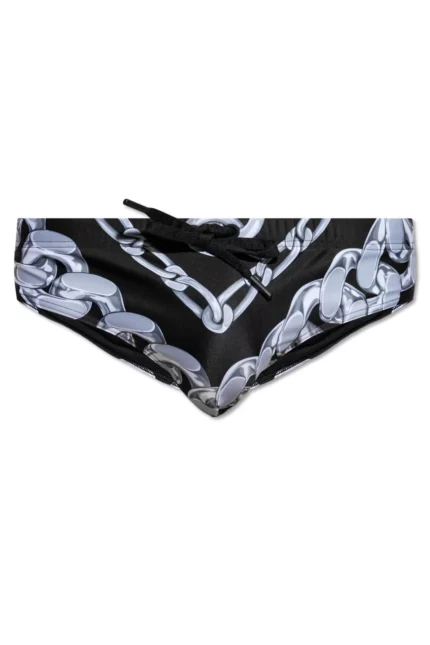 Versace Chains-Printed Drawstring Swim Briefs