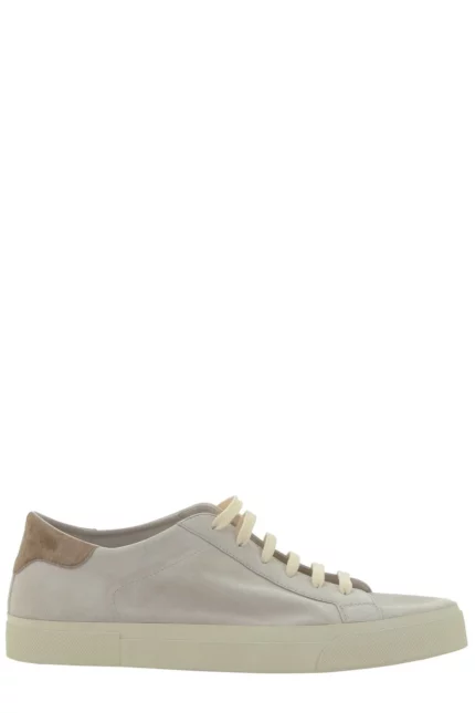 Brunello Cucinelli Logo Embossed Lace-Up Sneakers