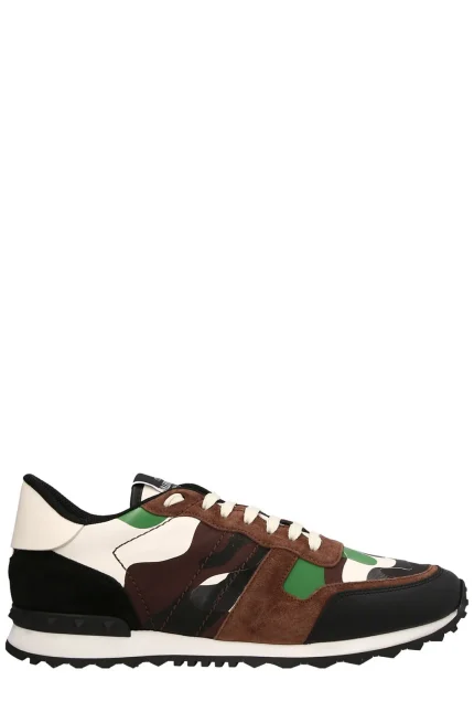 Valentino Garavani Rockrunner Camouflage Lace-Up Sneakers