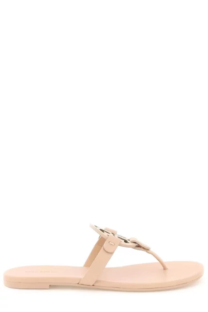 Tory Burch Miller Logo Plaque Flat Sandals