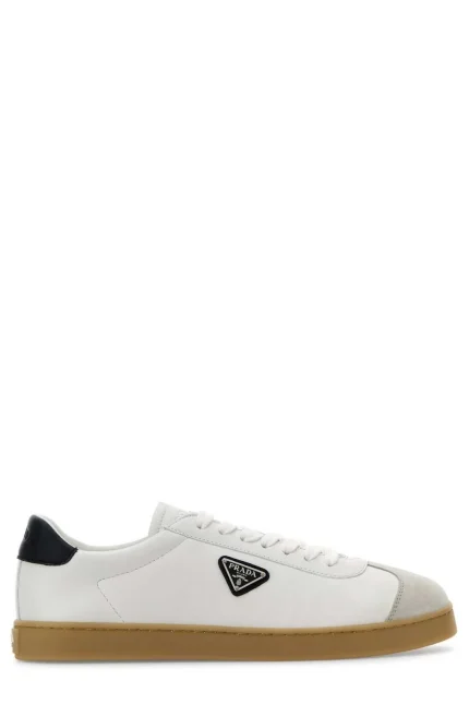 Prada Logo Plaque Lace-Up Sneakers