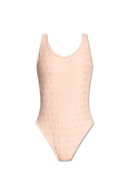 Balmain Logo Embellished One Piece Swimsuit