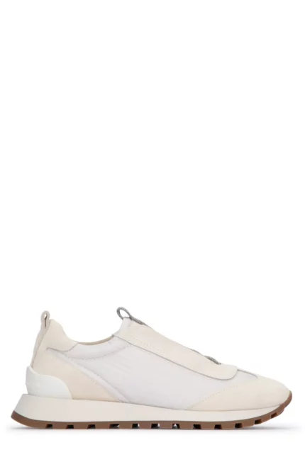 Brunello Cucinelli Round-Toe Lave-Up Sneakers