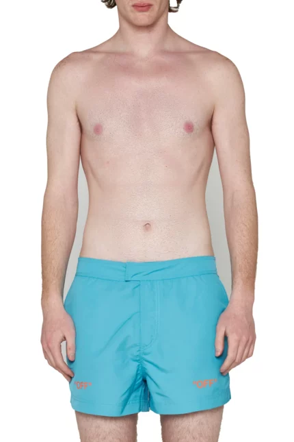 Off-White Logo Printed Swim Shorts