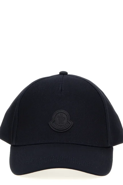 Moncler Logo Patch Gabardine Baseball Cap