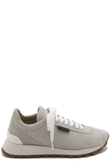Brunello Cucinelli Round-Toe Lace-Up Trainers