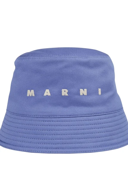 Marni Logo Embroidered Twill Bucket Hat