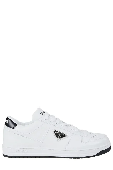Prada Downtown Logo Plaque Low-Top Sneakers