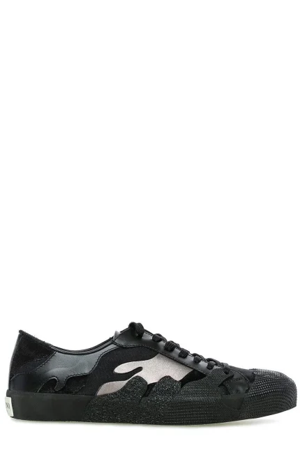 Valentino Round Toe Lace-Up Sneakers