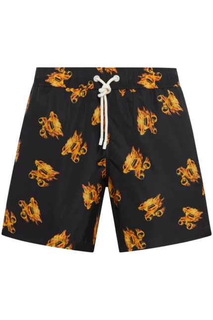 Palm Angels Burning Monogram Printed Swimshorts