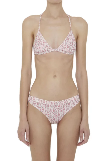 Moncler Allover Logo Printed Alose Two-Piece Bikini Set
