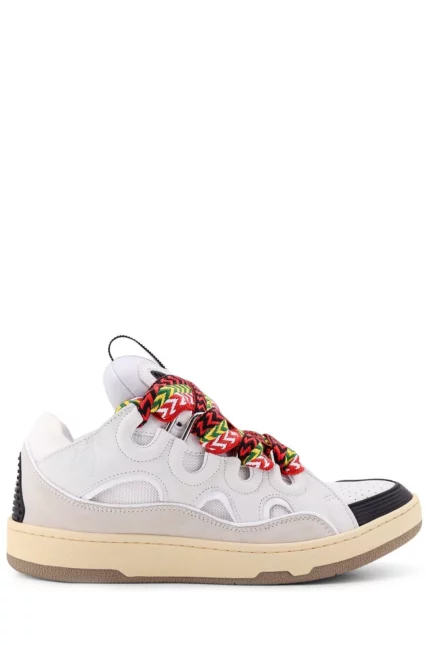 Lanvin Curb Round Toe Lace-Up Sneakers