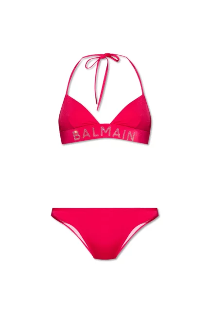 Balmain Logo Embellished Stretched Bikini Set