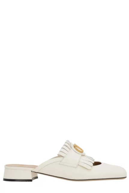 Valentino VLogo Plaque Square Toe Sandals