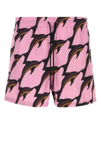 Gucci Printed Technical Poplin Swim Shorts