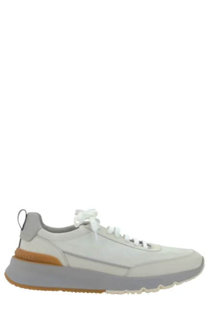 Brunello Cucinelli Logo Embossed Lace-Up Sneakers