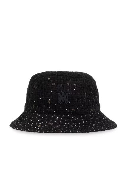 Amiri Logo Plaque Tweed Bucket Hat