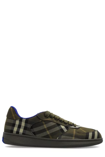 Burberry Checked Terrace Lace-Up Sneakers