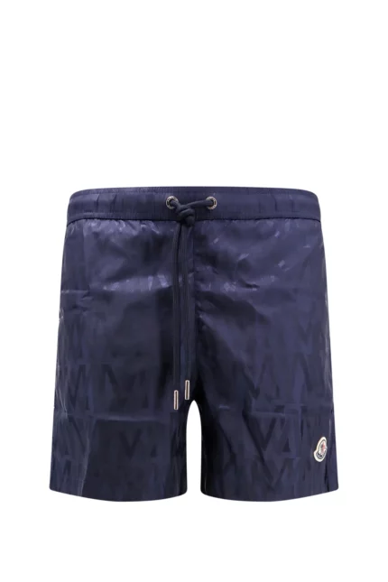 Moncler Logo Patch Drawstring Swim Shorts