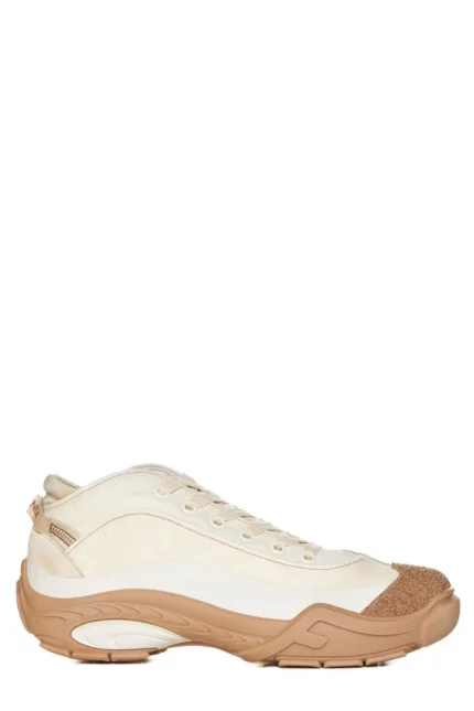 Fendi Monogrammed Panel Lace-Up Sneakers